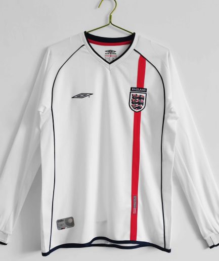 Long Sleeve England Home Jersey 2002 Replica