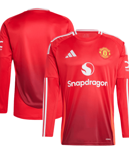 Long Sleeve Manchester United Home Jersey 2024 2025 Replica