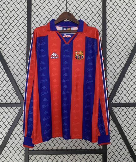 Long Sleeve Barcelona Home Jersey 1995 1997 Replica