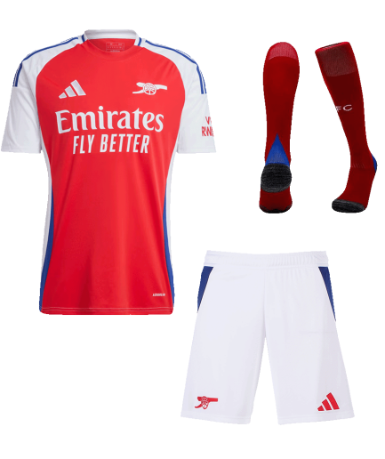 Full Kit Arsenal Home Jersey 2024 2025 Replica + Shorts + Socks