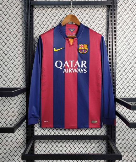 Long Sleeve Barcelona Home Jersey 2014 2015 Replica