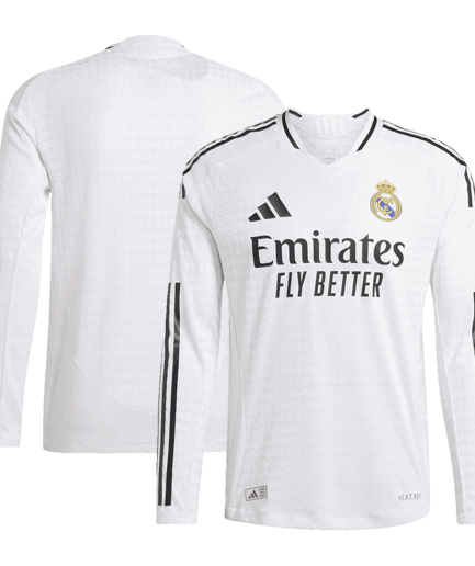 Long Sleeve Player Version Real Madrid Home Jersey 2024 2025