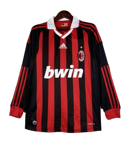 Long Sleeve AC Milan Home 2009 2010 Retro Jersey