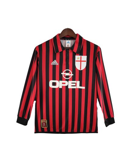 Long Sleeve AC Milan Home 1999 2000 Retro Jersey