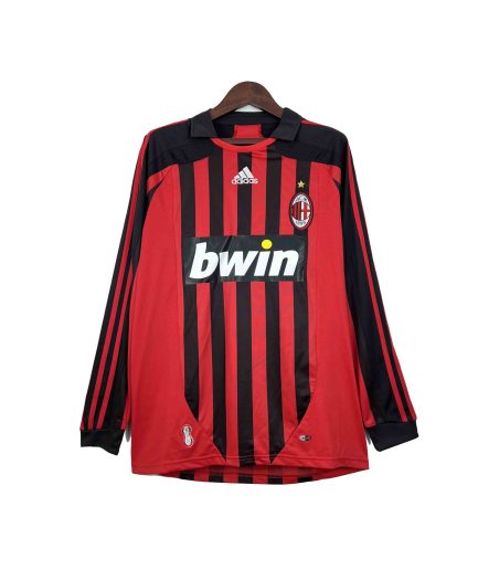 Long Sleeve AC Milan Home 2007 2008 Retro Jersey
