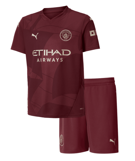 Kids Size Manchester City 3rd Jersey 2024 2025 Replica + Shorts