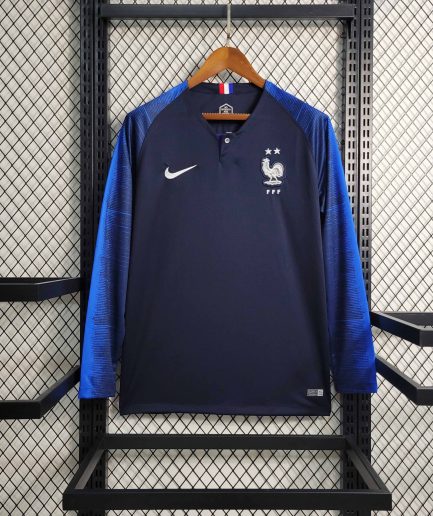 Long Sleeve France Home Retro Jersey 2018 Replica