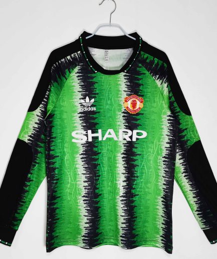 Long Sleeve Manchester United Goalkeeper Retro Jersey 1990 1992 Replica