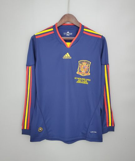 Long Sleeve Spain Away Retro Jersey 2010 World Cup Final Edition Replica