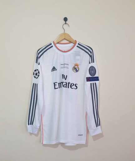 Long Sleeve Real Madrid Home Retro Jersey 2013 2014 Champions League Final Edition Replica