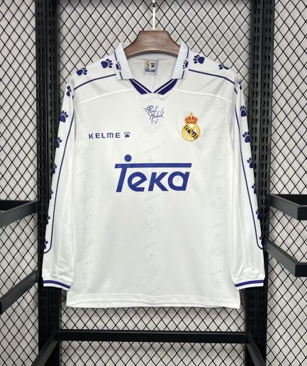 Long Sleeve Real Madrid Home Retro Jersey 1994 1996 Replica