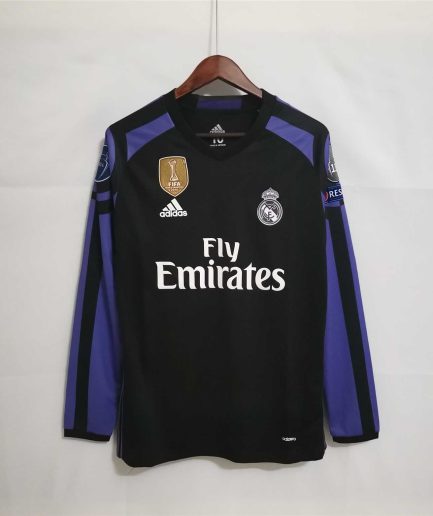 Long Sleeve Real Madrid 3rd Retro Jersey 2016 2017 Replica