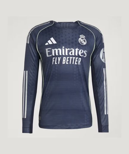 Long Sleeve Authentic Real Madrid Away Jersey 2025/2026