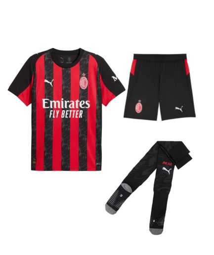 AC Milan Home 2025–2026 Full Kit with Shorts + Socks