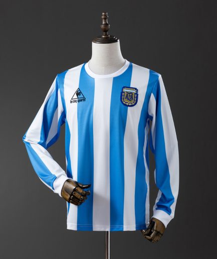 Long Sleeve Argentina Home Jersey 1986