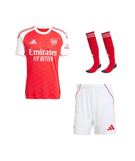 Arsenal Home 2025–2026 Full Kit with Shorts + Socks