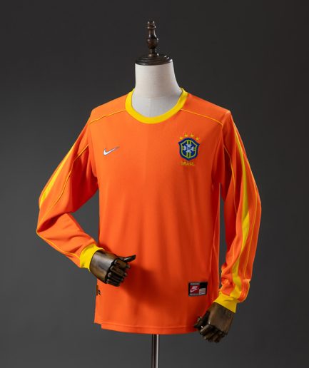 Long Sleeve Brazil Goalkeeper Jersey 1998 (Orange)
