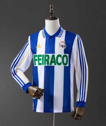 Long Sleeve Deportivo La Coruña Home Jersey 1999–2000