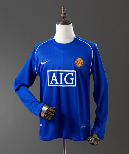 Long Sleeve Manchester United Goalkeeper Jersey Blue 2007–2008