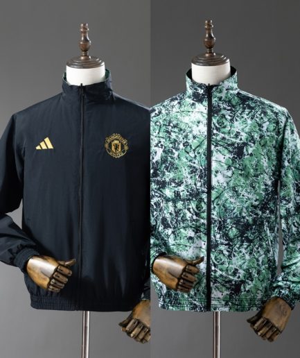 Manchester United 2025 Windbreaker Black Green Reversible