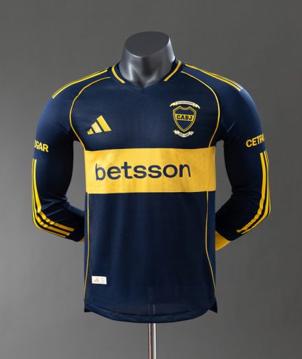 Long Sleeve Authentic Boca Juniors Home Jersey 2025–2026