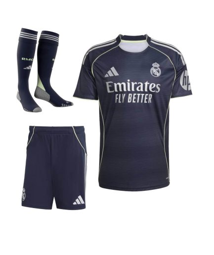 Real Madrid Away 2025–2026 Full Kit with Shorts + Socks