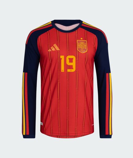 Long Sleeve Authentic Spain Home Jersey 2025–2026